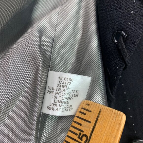 Chesca Womens Black Pinstripe Blazer W/ Lace-Up Detail Size 16 Single-Breasted - Picture 4 of 10